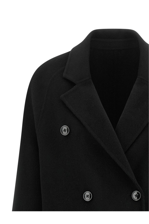 'Irvin' Double-Breasted Coat Black