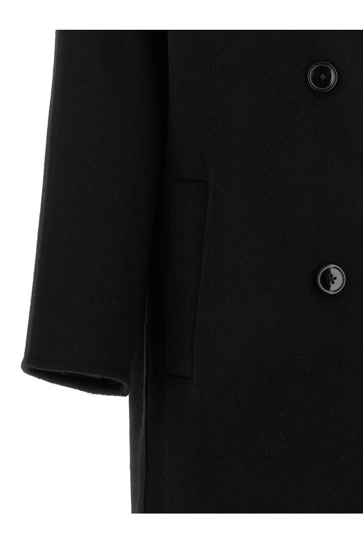 'Irvin' Double-Breasted Coat Black