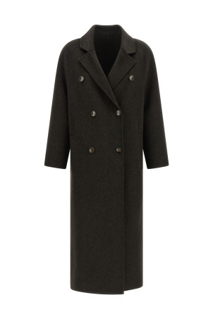 'Irvin' Double-Breasted Coat Brown