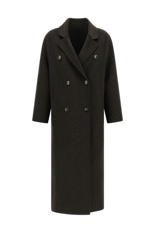 'Irvin' Double-Breasted Coat Brown