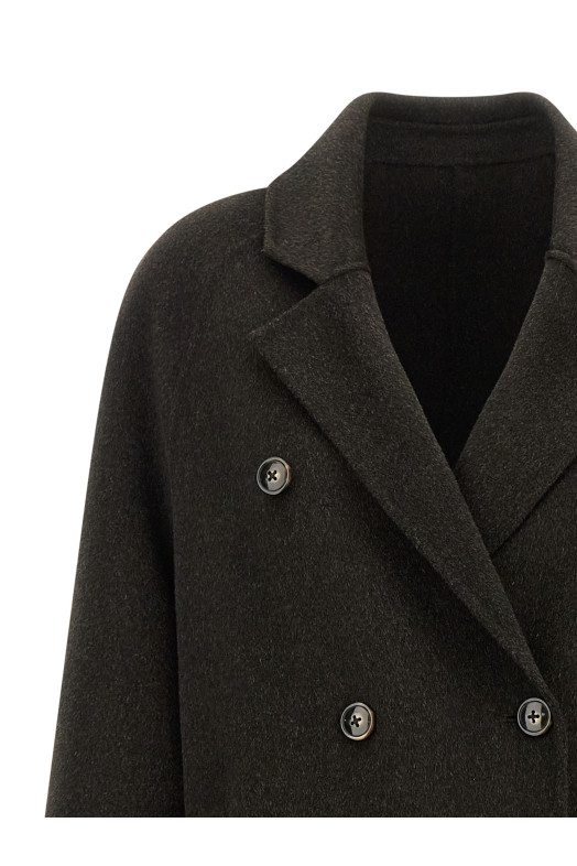 'Irvin' Double-Breasted Coat Brown