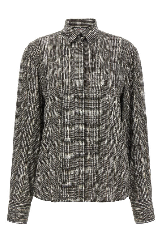 All-over rhinestone shirt Gray