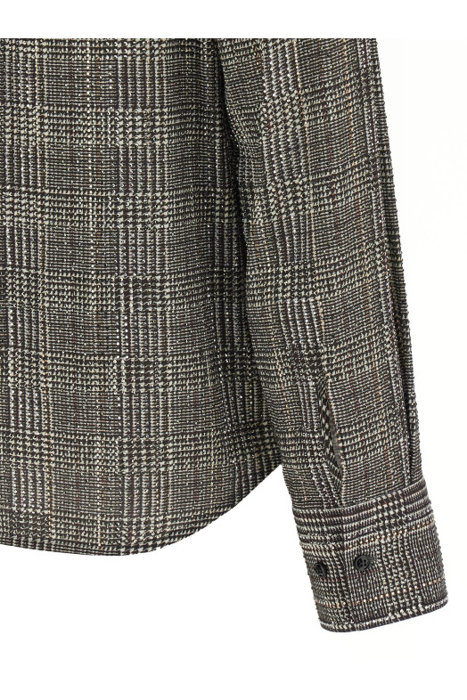 All-over rhinestone shirt Gray