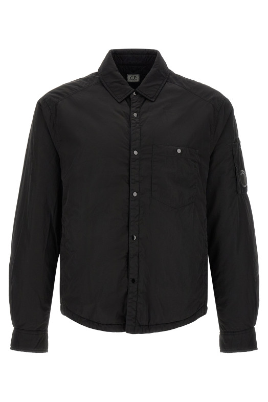'Chrome-R Padded Button' overshirt Black