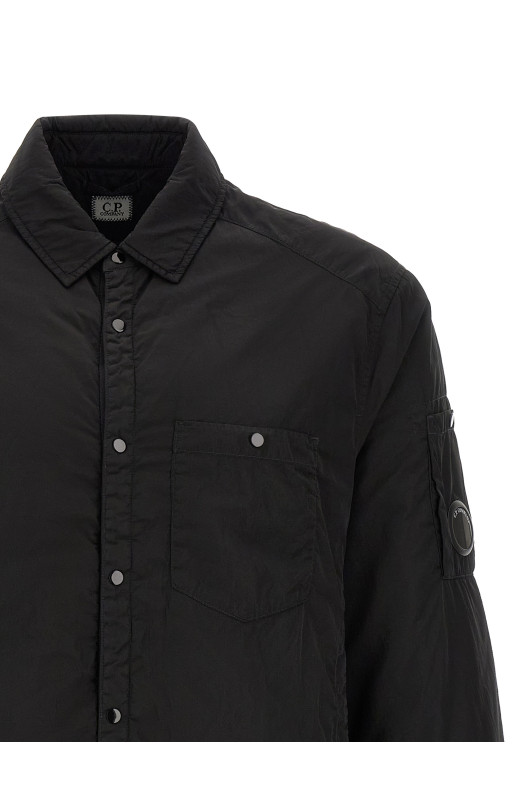 'Chrome-R Padded Button' overshirt Black
