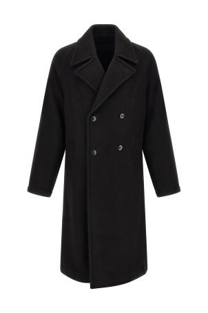 Double-breasted coat Black