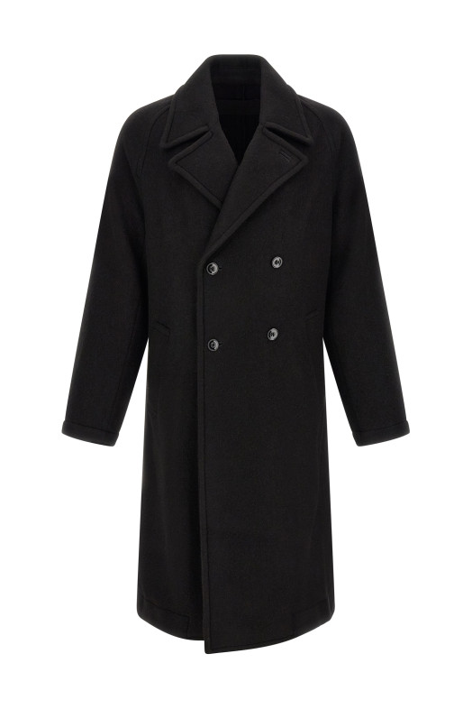 Double-breasted coat Black