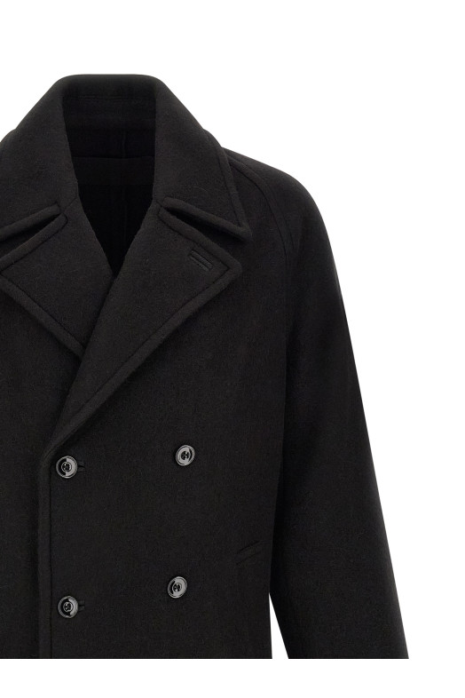 Double-breasted coat Black