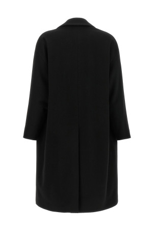 Double-breasted wide coat Black