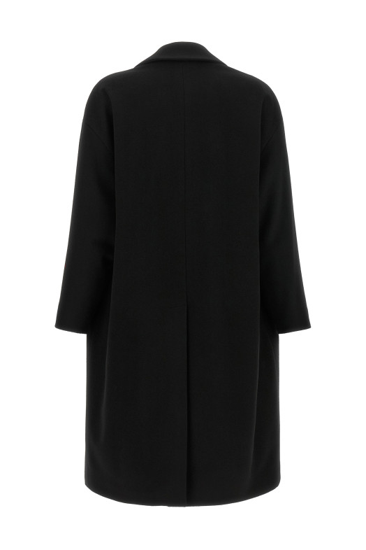 Double-breasted wide coat Black