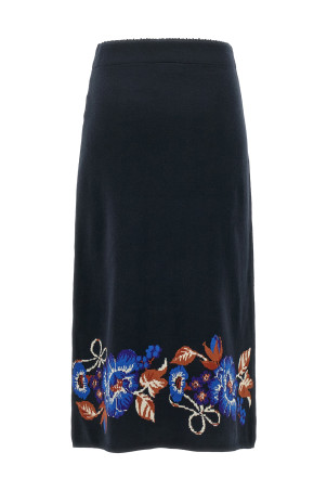 'Bow Garden Knit' intarsia skirt Multicolor