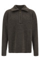 'Elbow Patch Quarter-Zip ' reversible sweater Gray