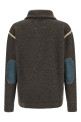 'Elbow Patch Quarter-Zip ' reversible sweater Gray