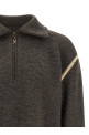 'Elbow Patch Quarter-Zip ' reversible sweater Gray