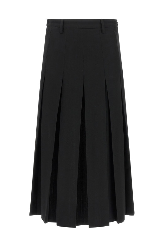 Overlapping pleated skirt Black