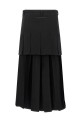 Overlapping pleated skirt Black
