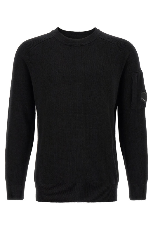 'Lambswool GRS' sweater with Lens detail Black
