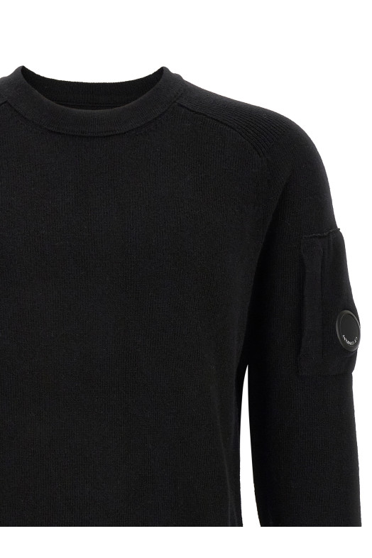'Lambswool GRS' sweater with Lens detail Black
