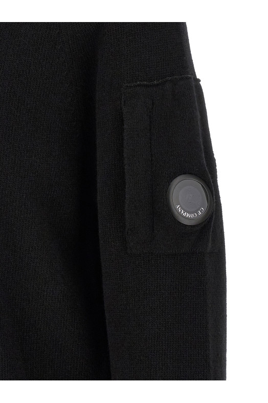 'Lambswool GRS' sweater with Lens detail Black
