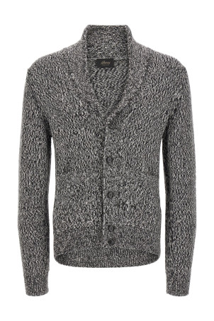 Shawl neck cardigan Black-grey