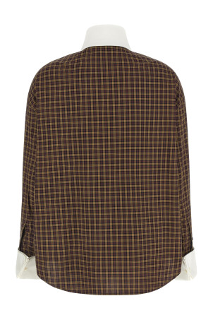 Scarf collar shirt Brown