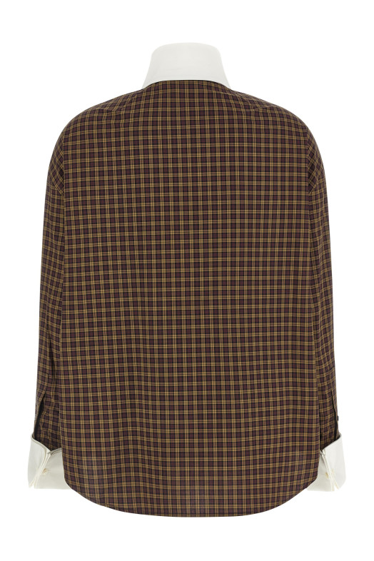 Scarf collar shirt Brown