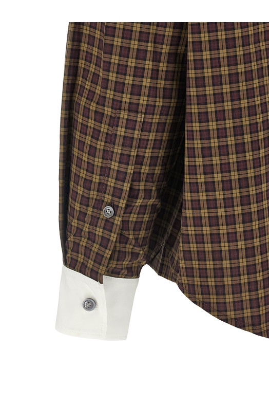 Scarf collar shirt Brown