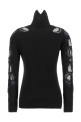 High neck with lace inserts Black