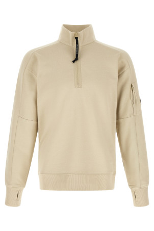 'Diagonal Raised' sweatshirt with lens detail Beige