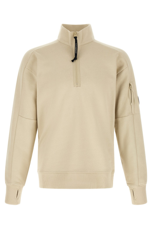 'Diagonal Raised' sweatshirt with lens detail Beige