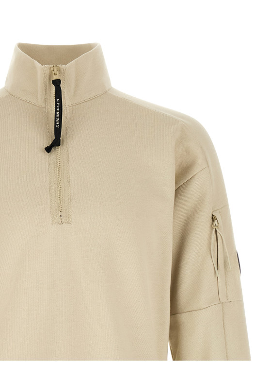 'Diagonal Raised' sweatshirt with lens detail Beige