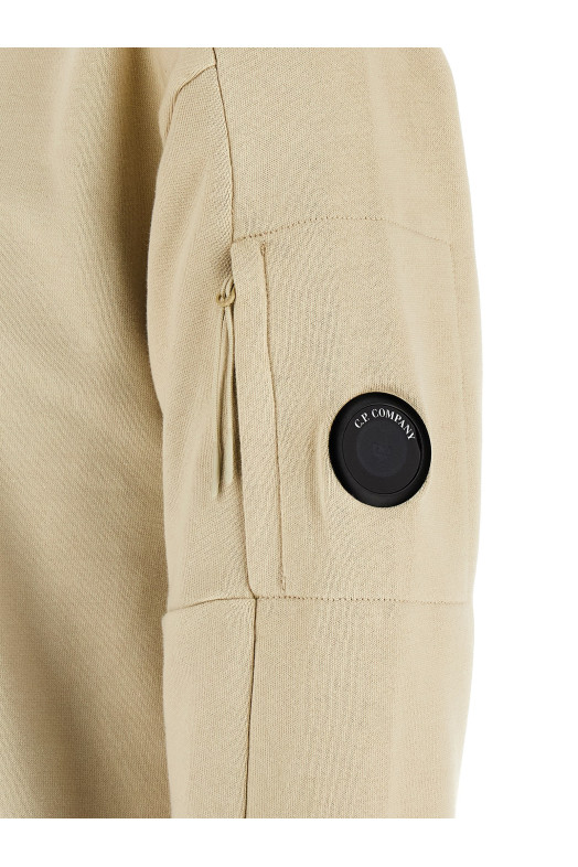 'Diagonal Raised' sweatshirt with lens detail Beige