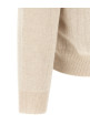 High neck sweater with zip Beige