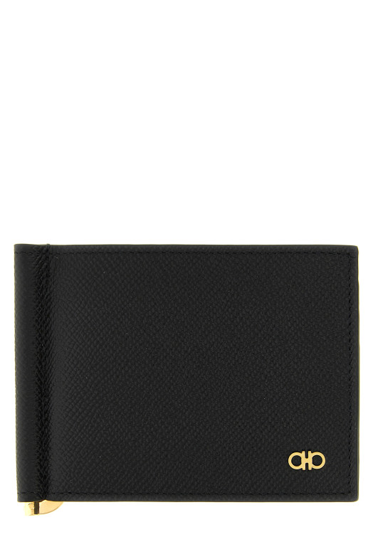 Gancini wallet with clip Black