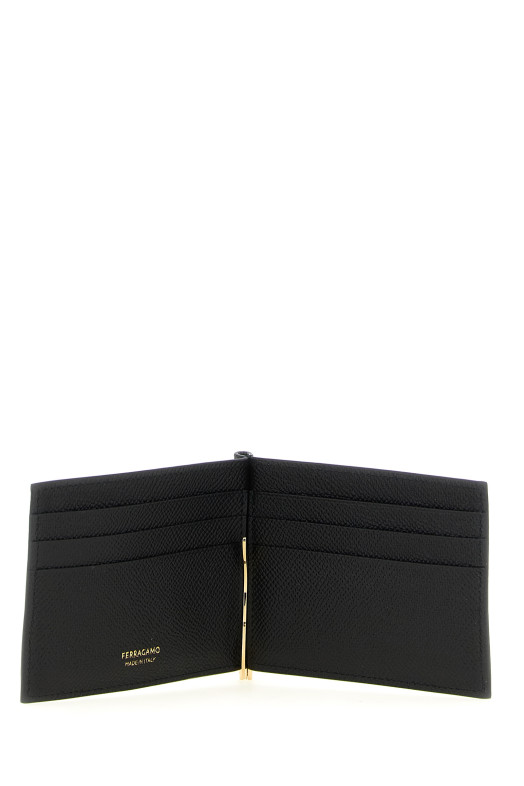 Gancini wallet with clip Black