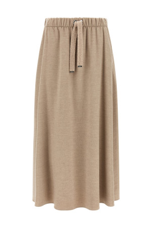 Skirt with drawstring Beige