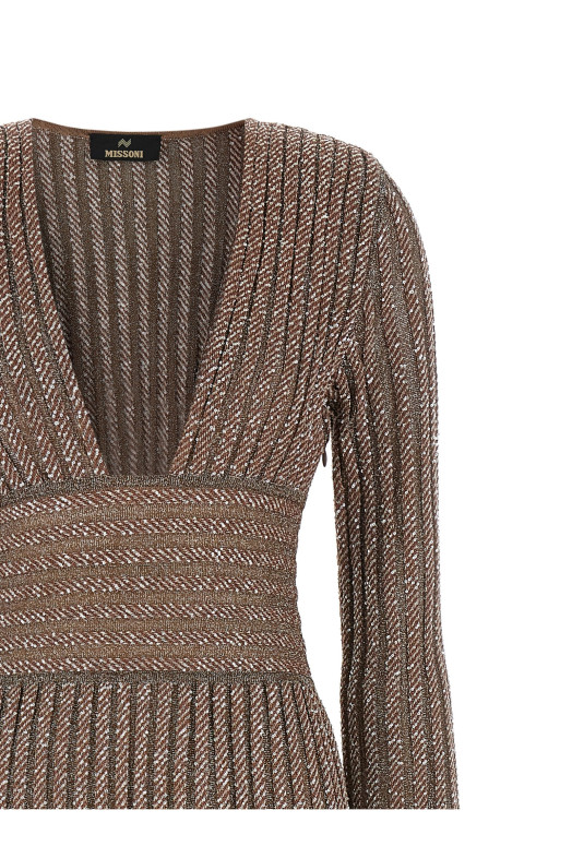 Вязаное платье с металлическим блеском, разноцветное MISSONI DS26WG0NBK01JBS30GG