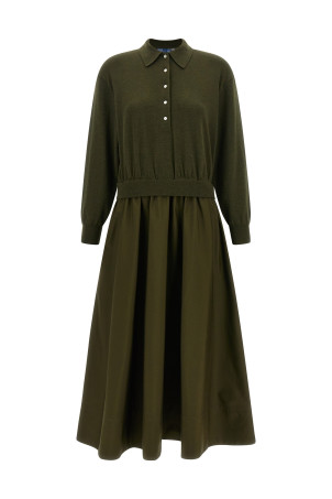 'Woven A-line' dress Green