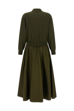 'Woven A-line' dress Green
