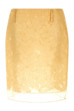 Straight skirt with floral pattern Yellow