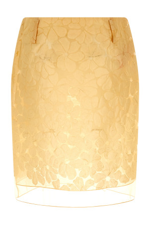Straight skirt with floral pattern Yellow