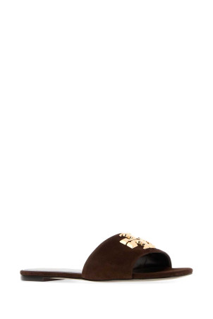 Chocolate suede Eleanor slippers Blue TORY BURCH (174839)