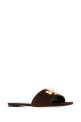 Chocolate suede Eleanor slippers Blue TORY BURCH (174839)