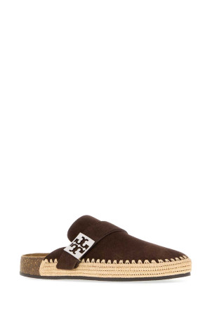Brown suede Mellow slippers Blue TORY BURCH (182361)
