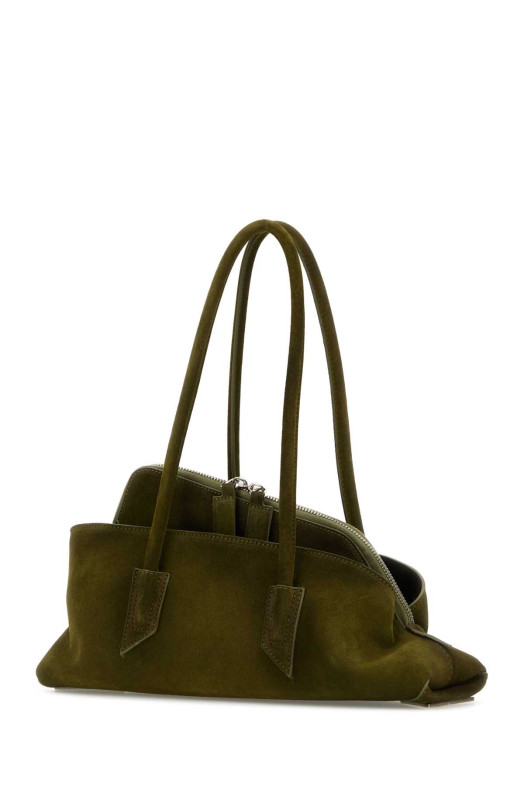 Olive green suede small La Passeggiata handbag THE ATTICO (250WAH00058LBT108AA)