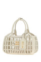 Chalk leather handbag MIU MIU (5BA2942IBE)