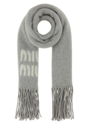 Grey mohair blend scarf MIU MIU (5FS0622CQD)