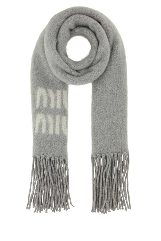 Grey mohair blend scarf MIU MIU (5FS0622CQD)
