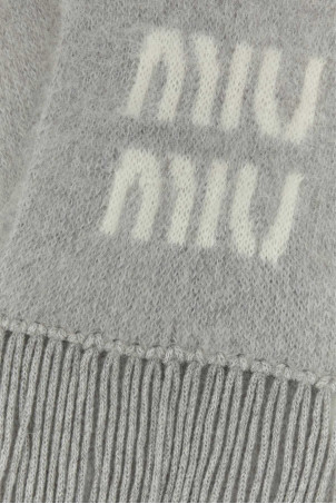 Grey mohair blend scarf MIU MIU (5FS0622CQD)