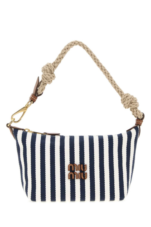 Embroidered canvas shoulder bag MIU MIU (5NE8412I0G)